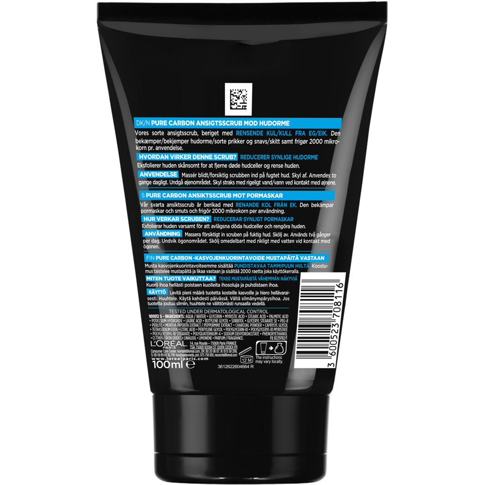 Men Expert Pure Characoal Scrub, 100ml