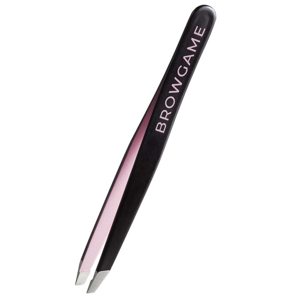 Signature Tweezer Slanted, Black & Pink