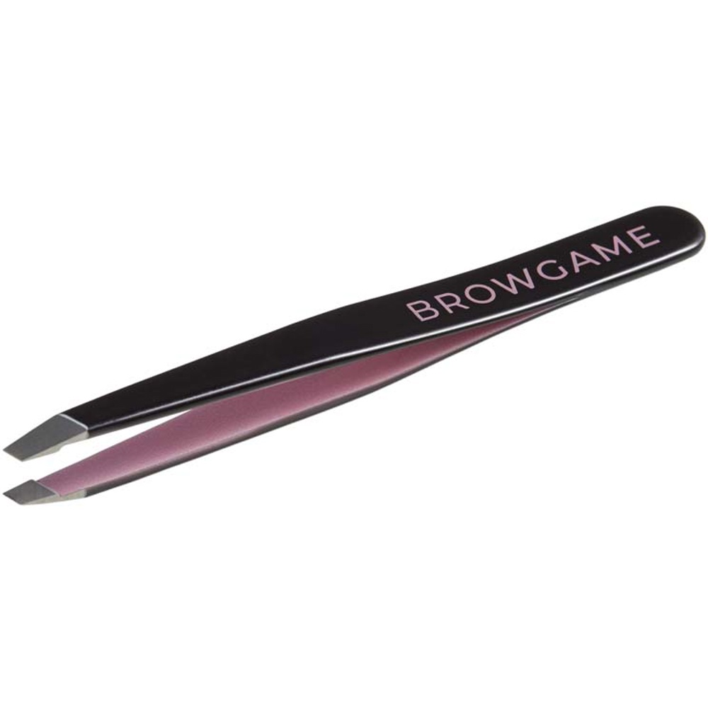 Signature Tweezer Slanted, Black & Pink