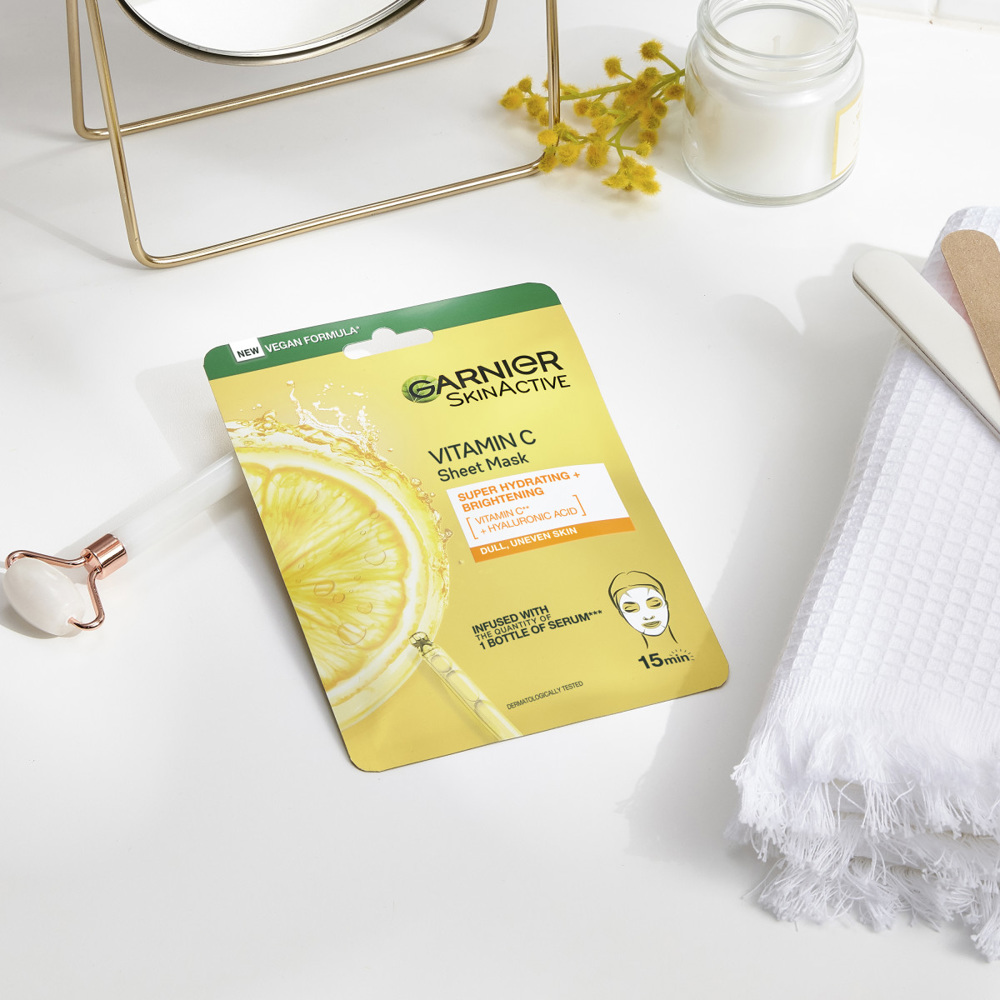 Skin Active Vitamin C Sheet Mask Super Hydrating + Brightening, 28g