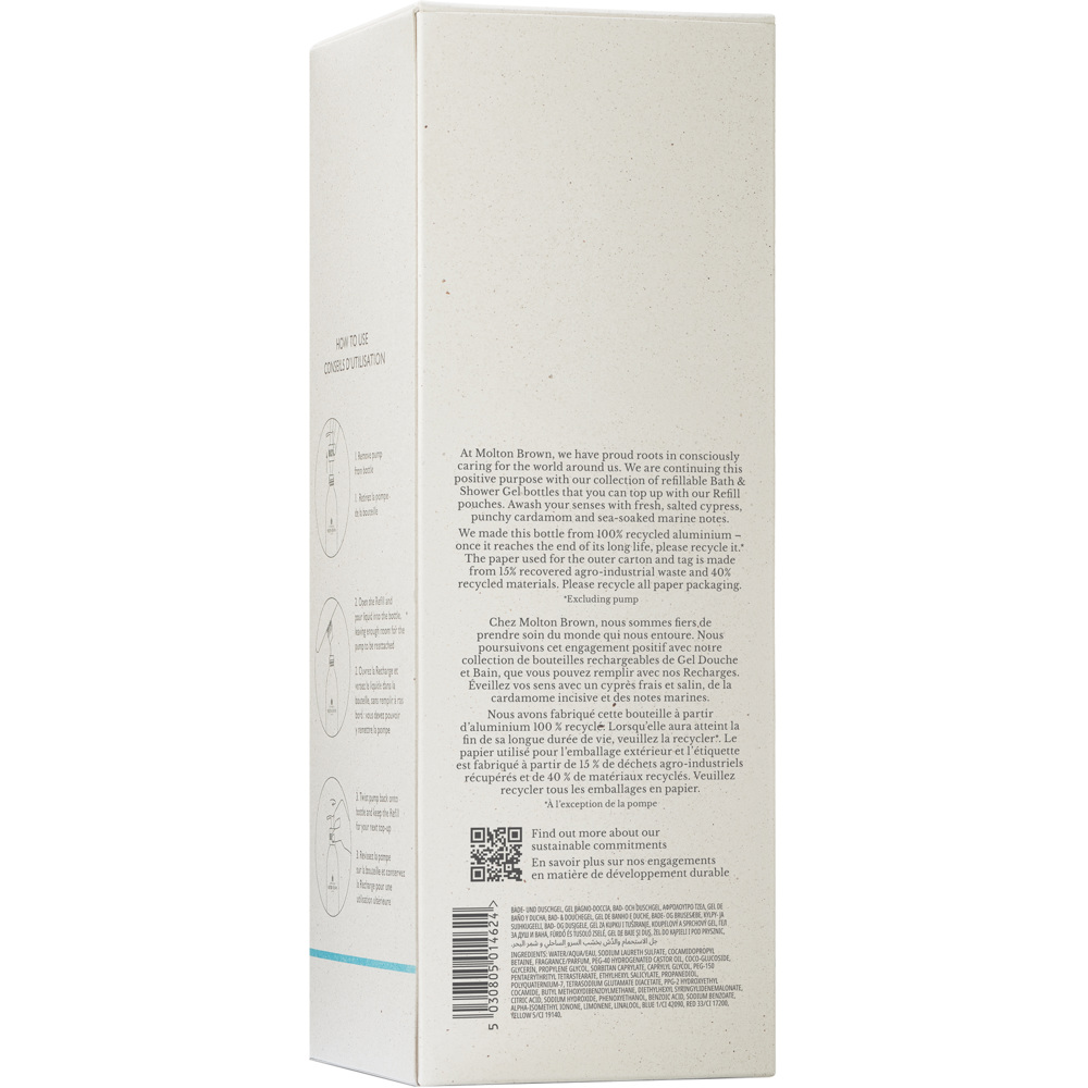 Infinite Bottle Coastal Cypress & Sea Fennel Bath & Showergel, 400ml