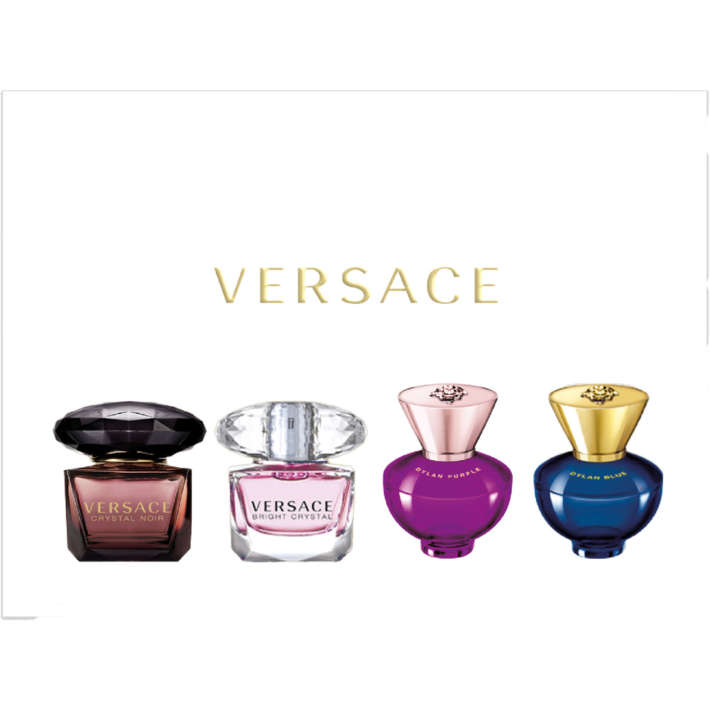 Pour Femme Miniature Dylan Blue + Dylan Purple + Bright Crystal + Crystal Noir Gift Set, 4x5ml