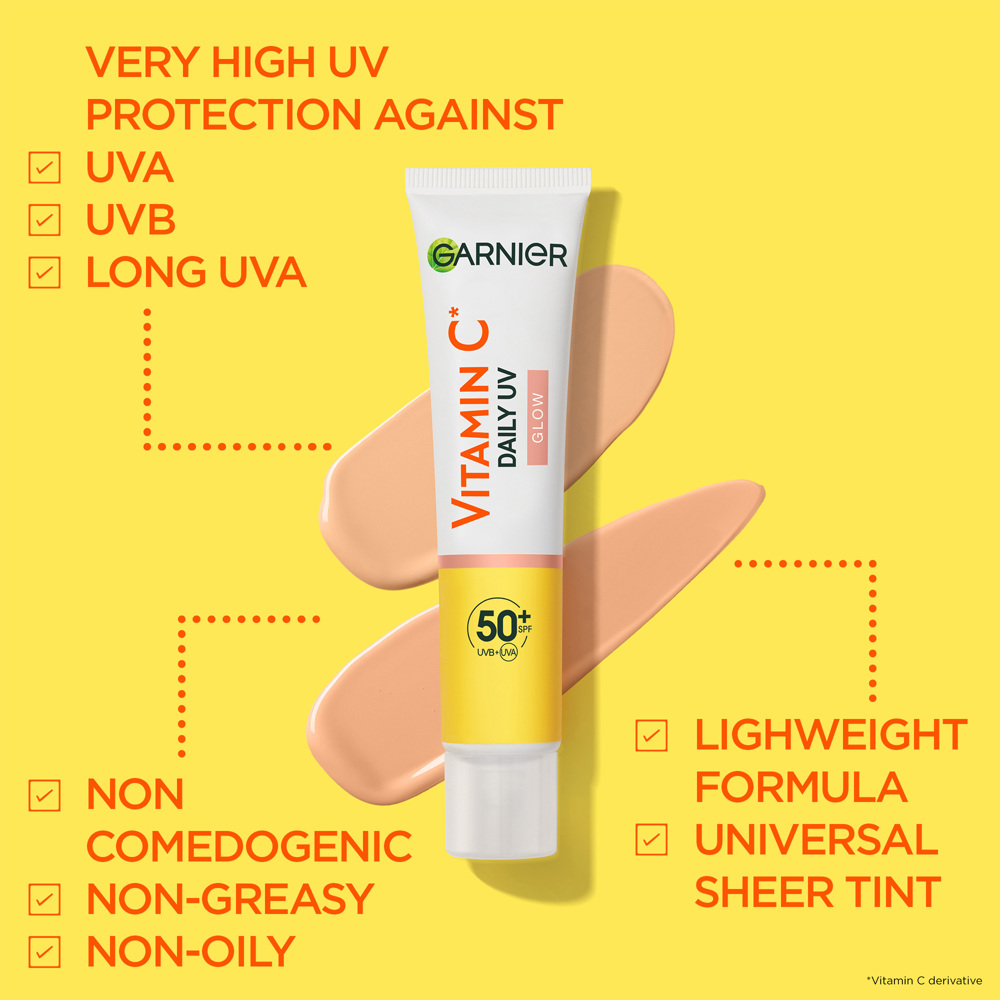 SkinActive Vitamin C Glow Boosting Daily UV Fluid SPF 50+, 40ml