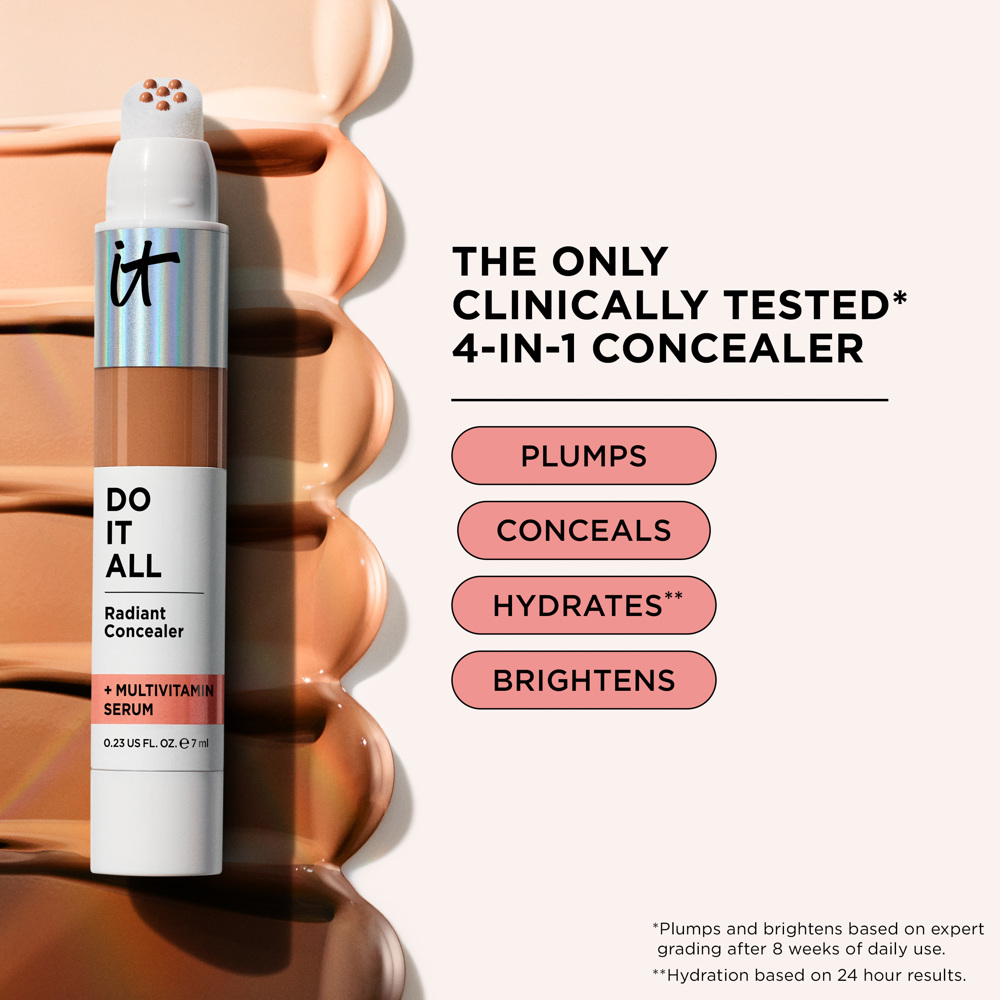 Do It All Plumping Radiant Concealer + Multivitamin Serum, 320 Medium Tan Warm